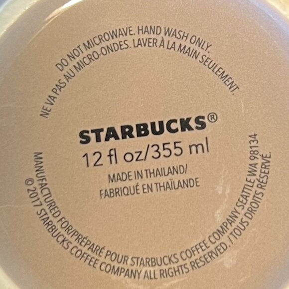 Starbucks SPEAK YOUR KIND 2017 Taupe Ceramic Mug w/ Metallic Gold Lettering - Picture 10 of 10
